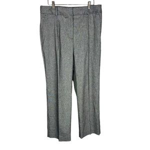 Talbots Bristol Grey Linen Blend High Rise Wide Leg Dress Pants 12